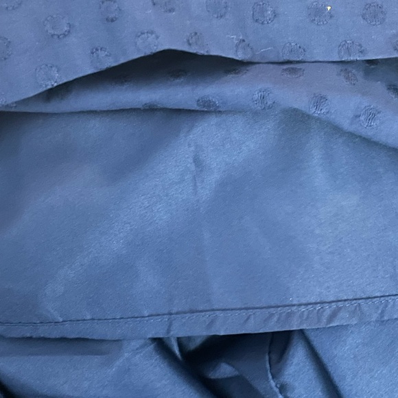 KENSIE blue cotton DRESS floral ivory lace embroidered fabric size LG sleeveless - Picture 16 of 16